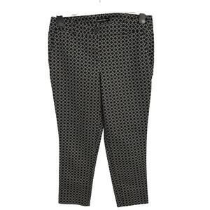 Hilary Radley Women's 6 Black White Geometric Ankle Pants Business Office Casual